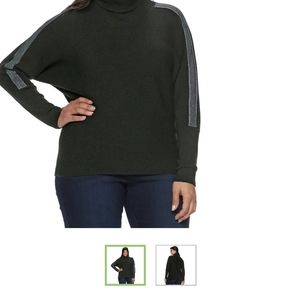 JLo Xxl doleman turtleneck Sweater silver stripe
